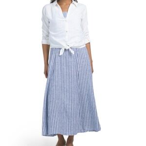 Calypso St Barth 2 Piece Linen Blend Dress with Tie Front Shirt Size Medium NWT